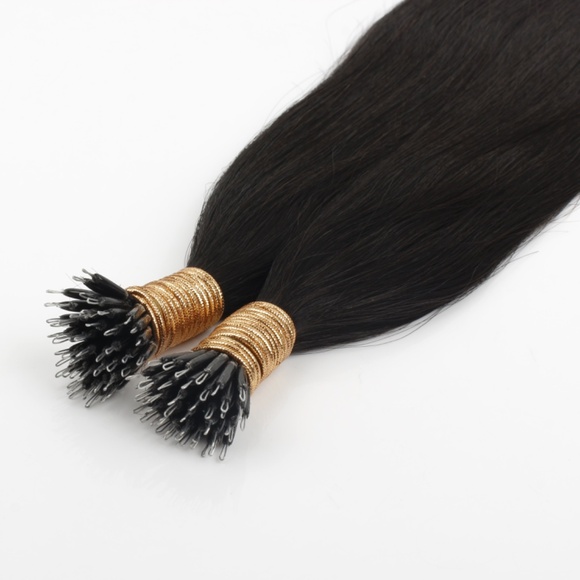 30" Nano beads Hair Extensions | natural black | Straight | 100% Remy Human - Picture 6 of 6